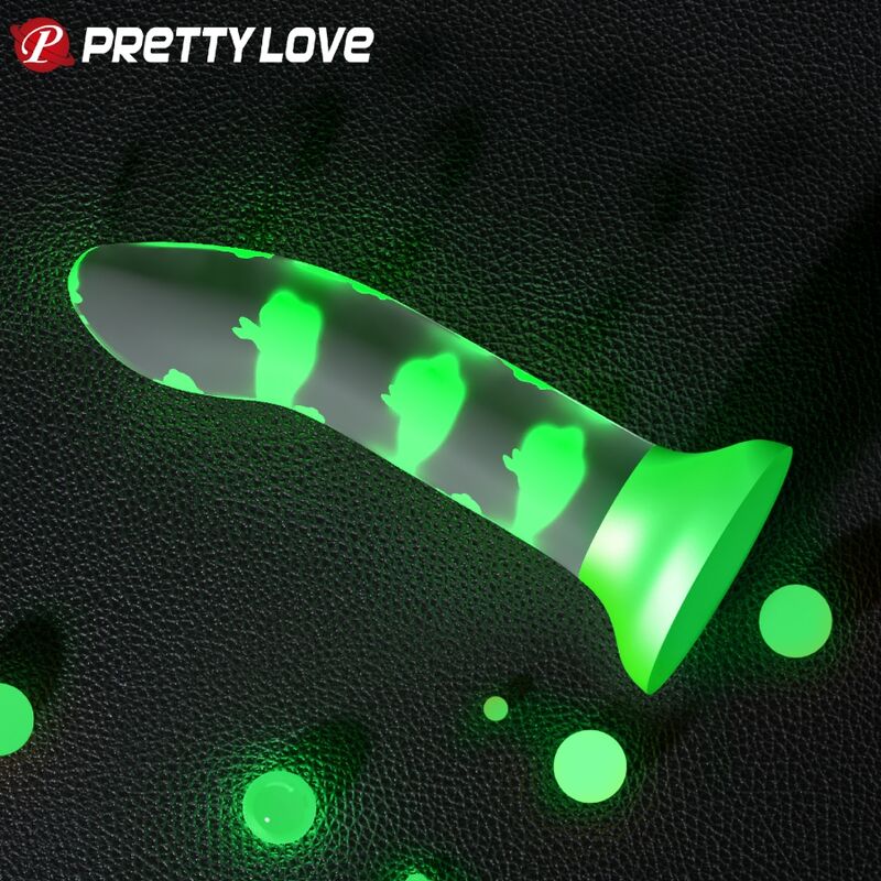 PRETTY LOVE - NIGHTFALL MAGIC DILDO WITH NO VIBRATION LUMINOUS GREEN