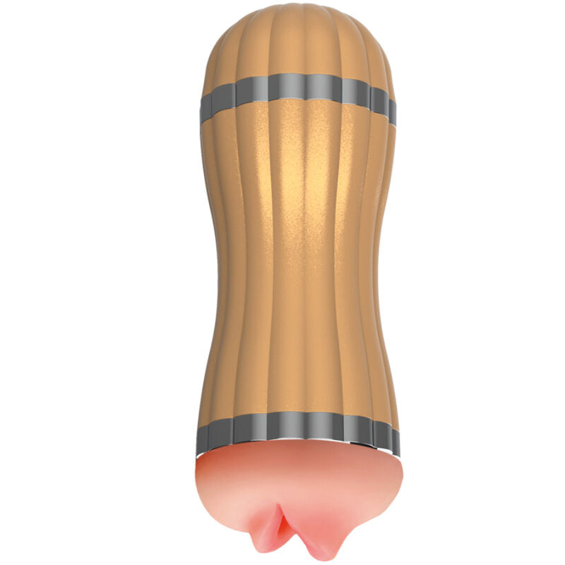 ARMONY - BEVIS DOUBLE MASTURBATOR VAGINA AND MOUTH NON-VIBRATING GOLD