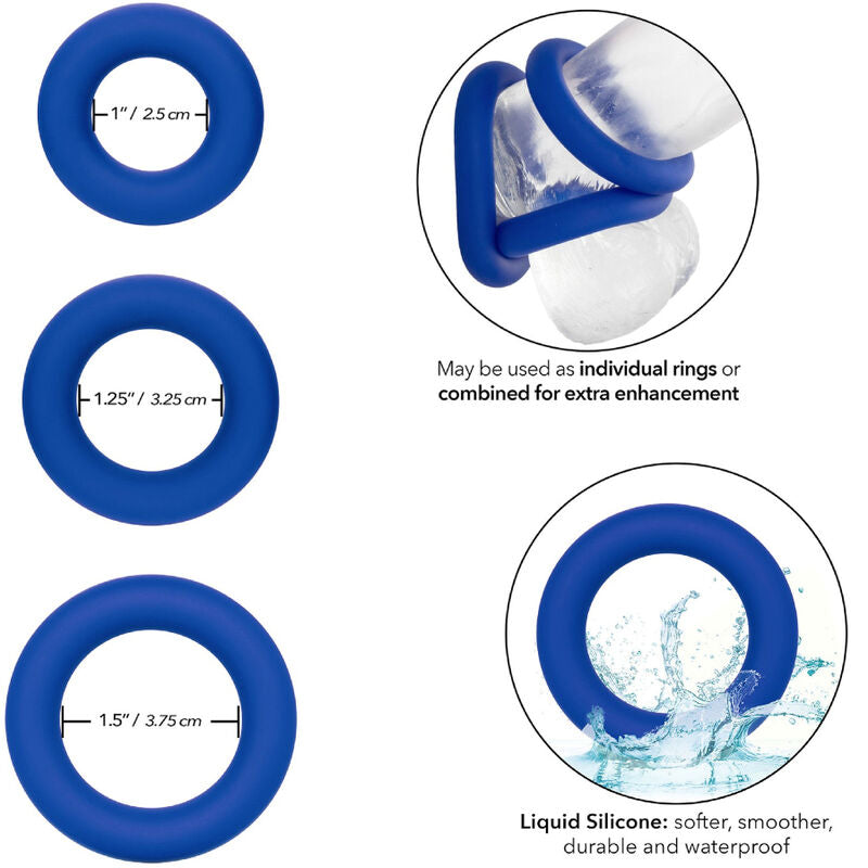 CALEXOTICS - ADMIRAL BLUE PENILE RING SET
