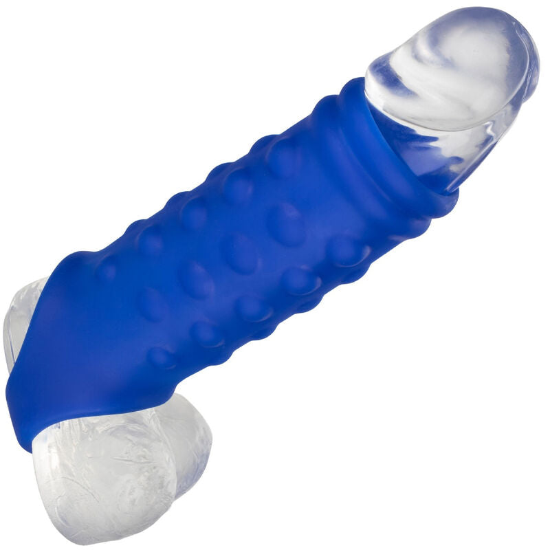 CALEXOTICS - ADMIRAL LIQUID SILICONE BEADED PENIS SLEEVE BLUE