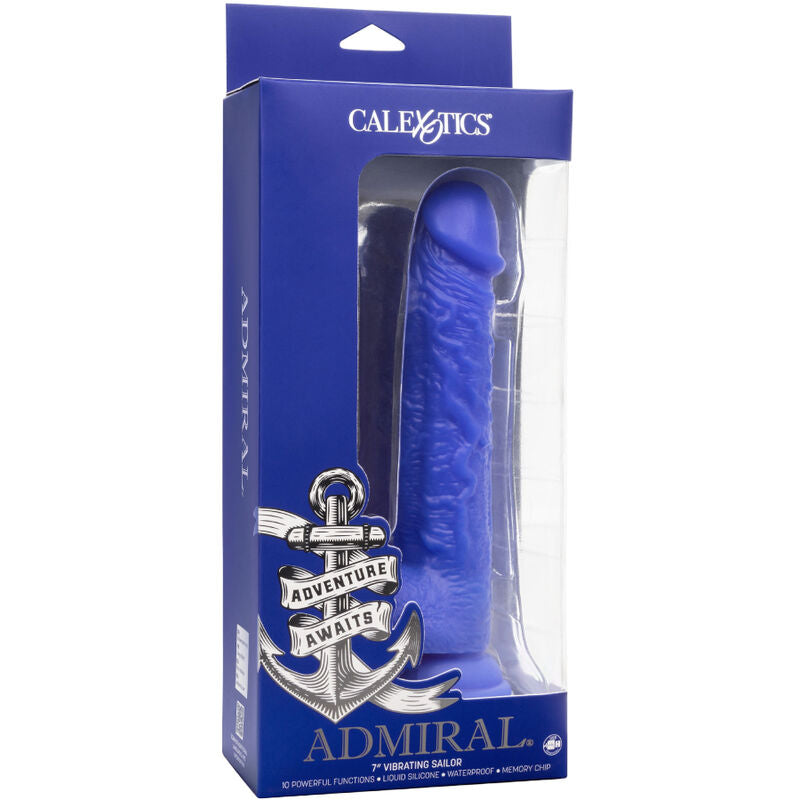 CALEXOTICS - ADMIRAL REALISTIC SAILOR BLUE VIBRATING DILDO