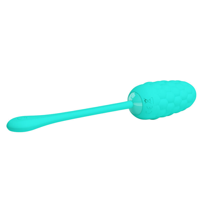 PRETTY LOVE - VIBRATING EGG MARINE TEXTURE RECHARGEABLE AQUA GREEN