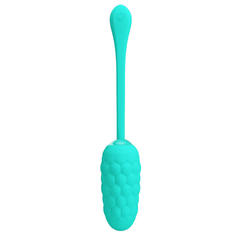 PRETTY LOVE - VIBRATING EGG MARINE TEXTURE RECHARGEABLE AQUA GREEN