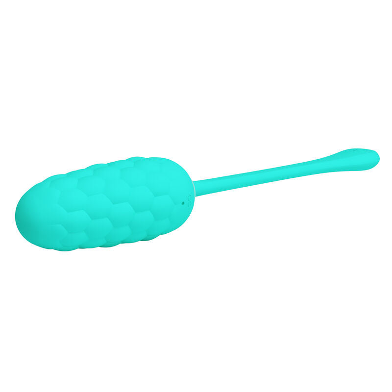 PRETTY LOVE - VIBRATING EGG MARINE TEXTURE RECHARGEABLE AQUA GREEN
