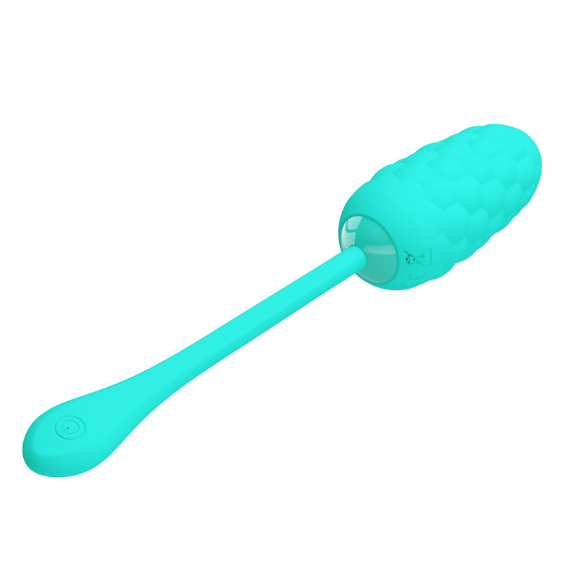 PRETTY LOVE - VIBRATING EGG MARINE TEXTURE RECHARGEABLE AQUA GREEN