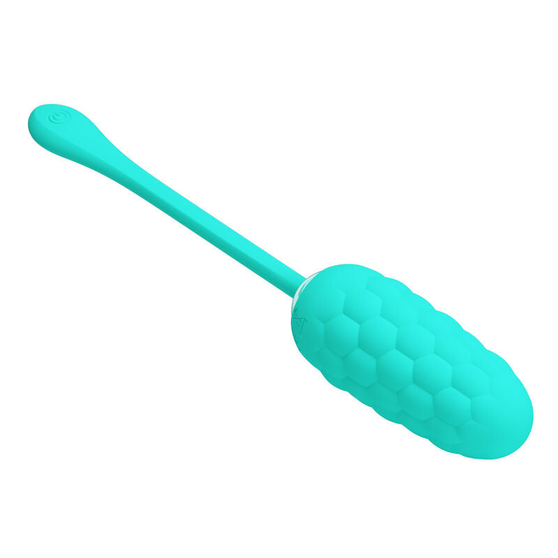 PRETTY LOVE - VIBRATING EGG MARINE TEXTURE RECHARGEABLE AQUA GREEN