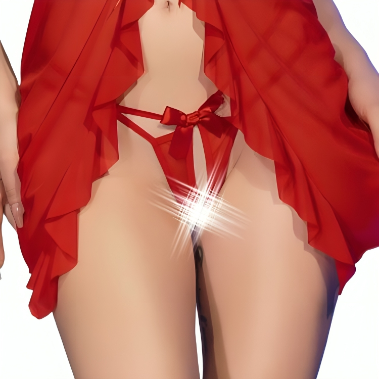 CHILIROSE - CR 4696 RED HOOKLESS BABYDOLL & THONG S/M