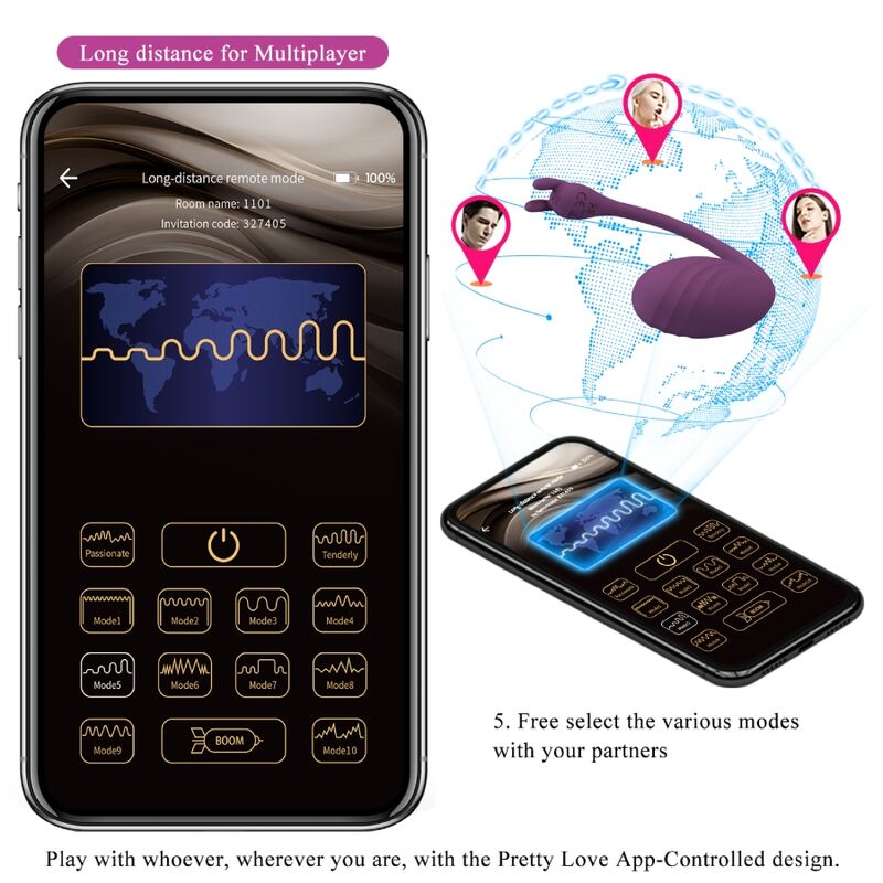 PRETTY LOVE - CATALINA REMOTE CONTROL VIBRATOR APP PURPLE
