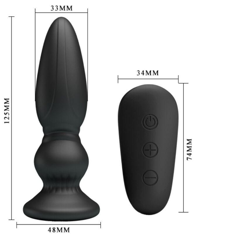 MR PLAY - POWERFUL REMOTE CONTROL BLACK ANAL PLUG VIBRATOR