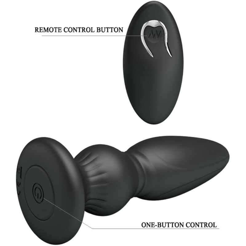 MR PLAY - POWERFUL REMOTE CONTROL BLACK ANAL PLUG VIBRATOR