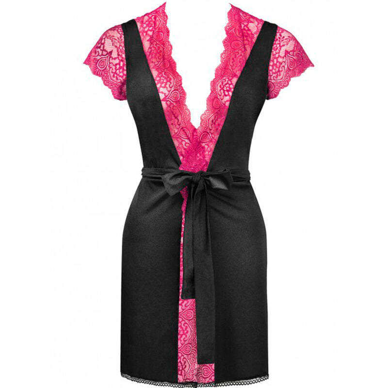 LIVCO CORSETTI FASHION - KUMIKO LC 90428 ROBE DE CHAMBRE + PANTIES BLACK L/XL