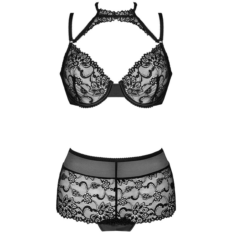 LIVCO CORSETTI FASHION - LINERA FOR THE SENSES COLLECTION BRA + PANTIES BLACK L/XL
