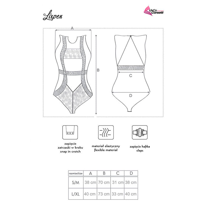 LIVCO CORSETTI FASHION - LIXPEN LC 90612 BLACK BODY L/XL