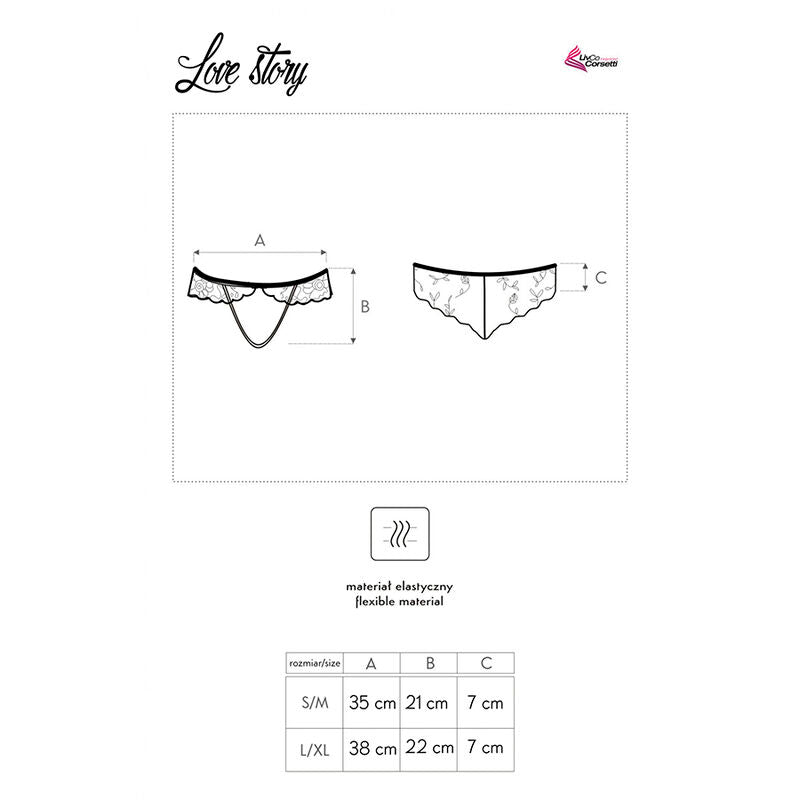 LIVCO CORSETTI FASHION - LOVE STORY LC 90679 CROTCHLESS PANTIES BLACK L/XL