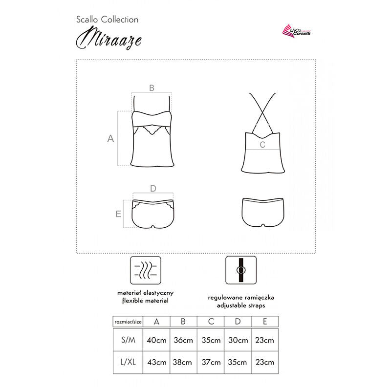 LIVCO CORSETTI FASHION - MIRAAZE SHIRT LC 90567 + BLACK SHORTS L/XL