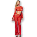 CHILIROSE - CR 4648 RED TOP AND PANTS S/L