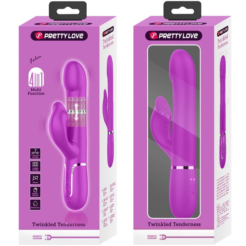 PRETTY LOVE - VIBRATOR RABBIT PURPLE BEADS