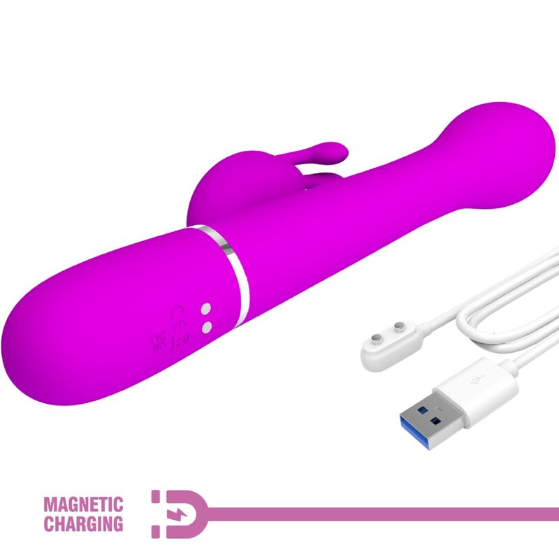 PRETTY LOVE - DEJON RABBIT 3-IN-1 MULTIFUNCTION VIBRATOR PURPLE