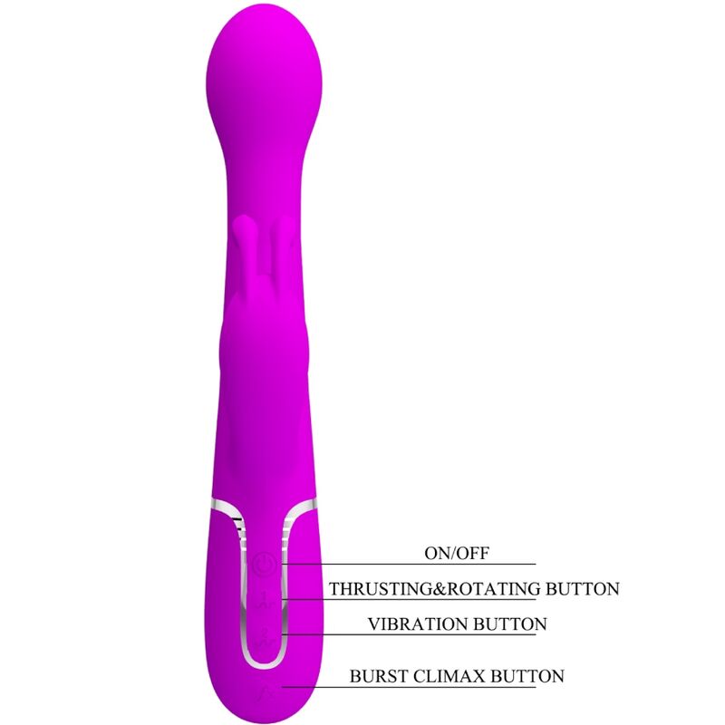 PRETTY LOVE - DEJON RABBIT 3-IN-1 MULTIFUNCTION VIBRATOR PURPLE