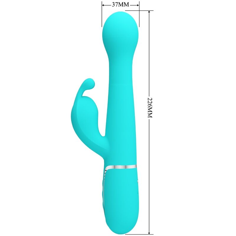 PRETTY LOVE - DEJON RABBIT 3-IN-1 MULTIFUNCTION VIBRATOR AQUA GREEN