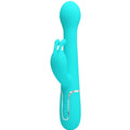 PRETTY LOVE - DEJON RABBIT 3-IN-1 MULTIFUNCTION VIBRATOR AQUA GREEN