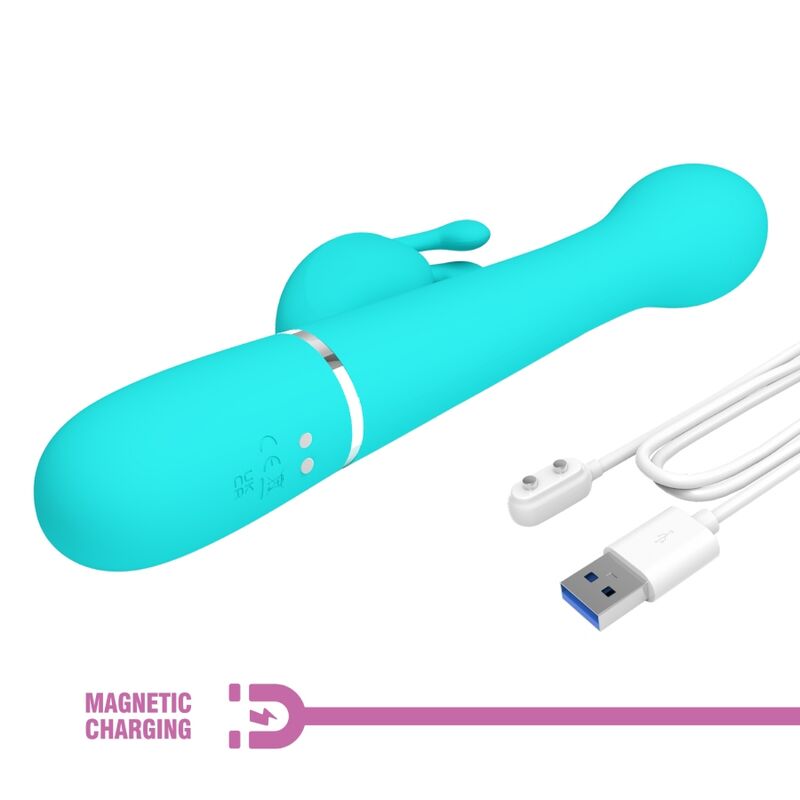 PRETTY LOVE - DEJON RABBIT 3-IN-1 MULTIFUNCTION VIBRATOR AQUA GREEN