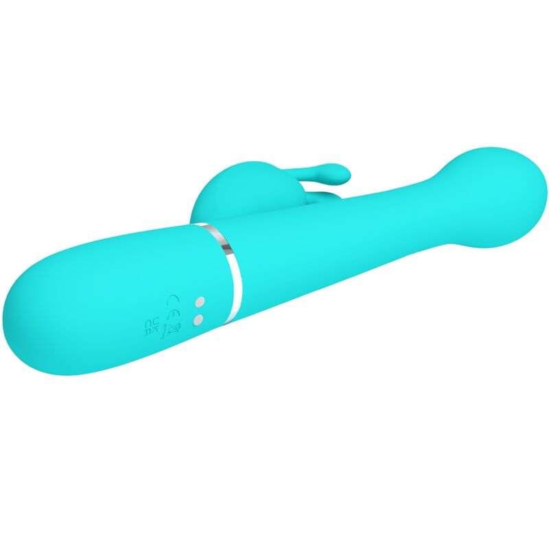 PRETTY LOVE - DEJON RABBIT 3-IN-1 MULTIFUNCTION VIBRATOR AQUA GREEN