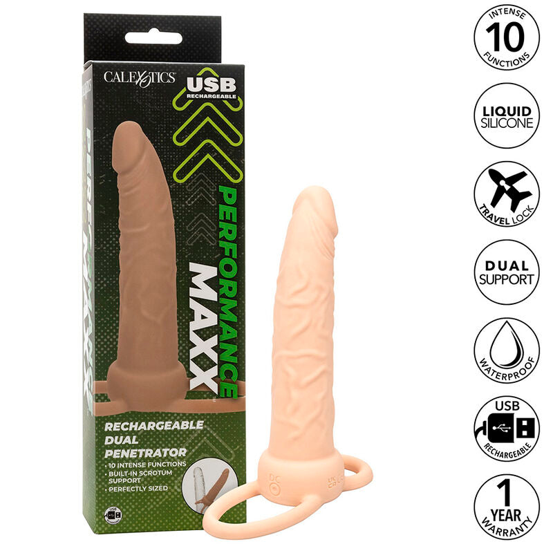 CALEXOTICS - PERFORMANCE MAXX RECHARGEABLE DOUBLE PENETRATOR FAIR SKIN
