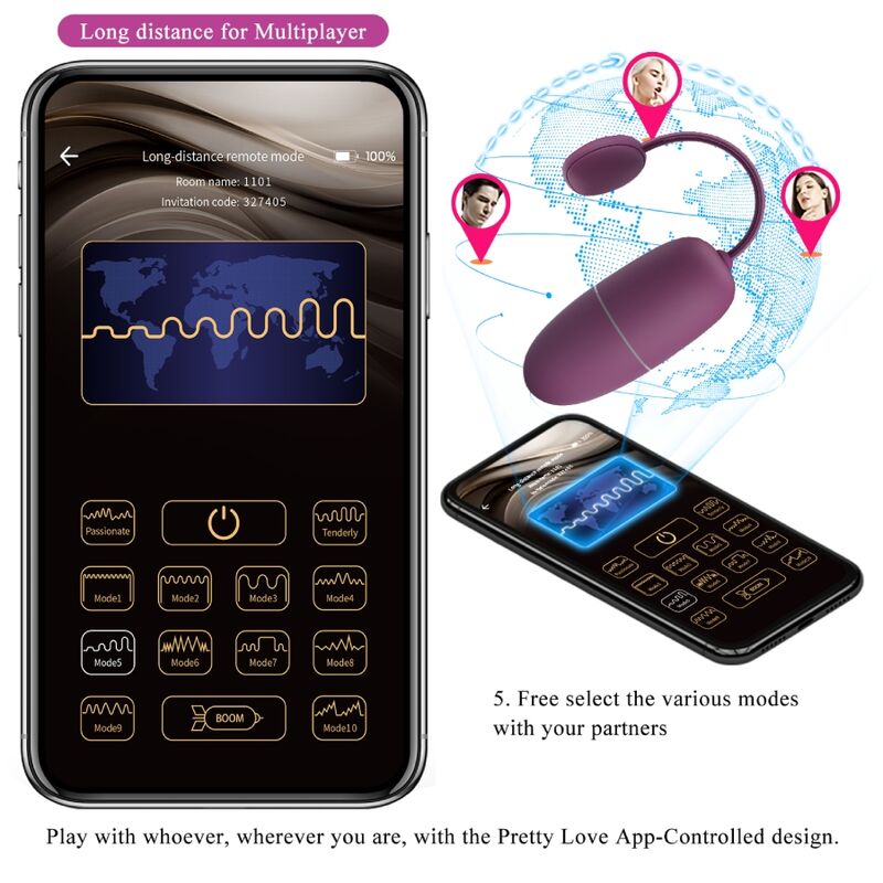 PRETTY LOVE - LILA APP CONTROLLED VIBRATING EGG NYMPH