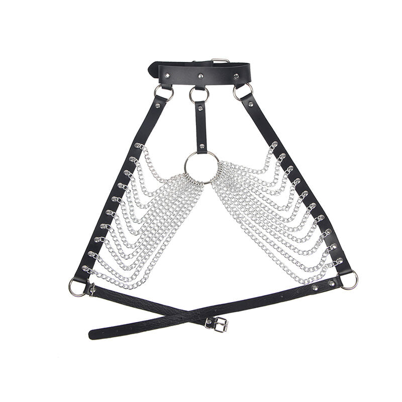 SUBBLIME - CHEST HARNESS WITH LARGE CHAINS AND RINGS ONE SIZE