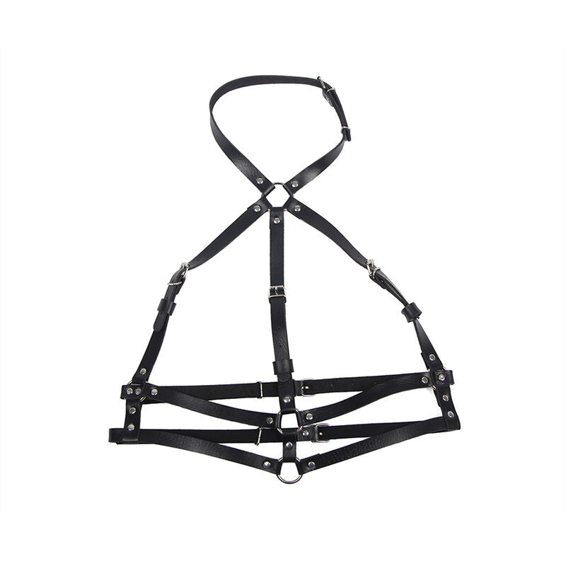 SUBBLIME - BLACK LEATHER O-RING CHEST HARNESS ONE SIZE