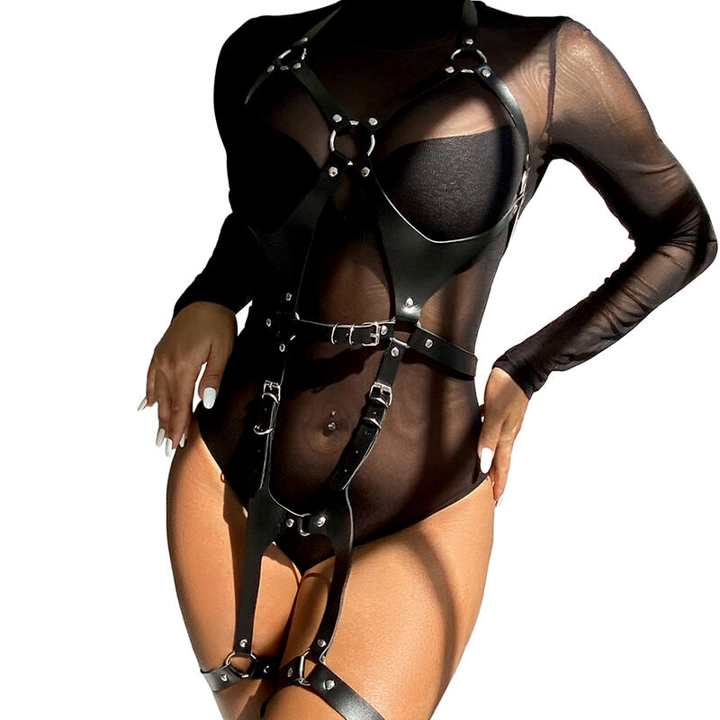 SUBLIME - FULL HARNESS WITH BLACK LEATHER BUCKLES ONE SIZE