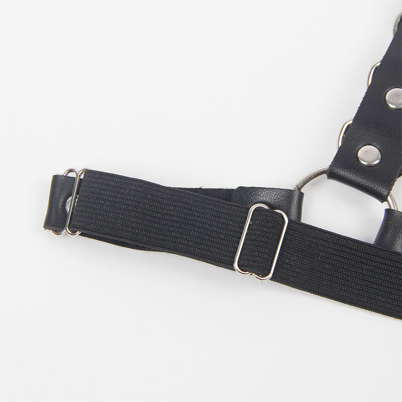 SUBBLIME - BELT HARNESS AND GARTERS WITH RINGS AND CHAIN DETAIL ONE SIZE