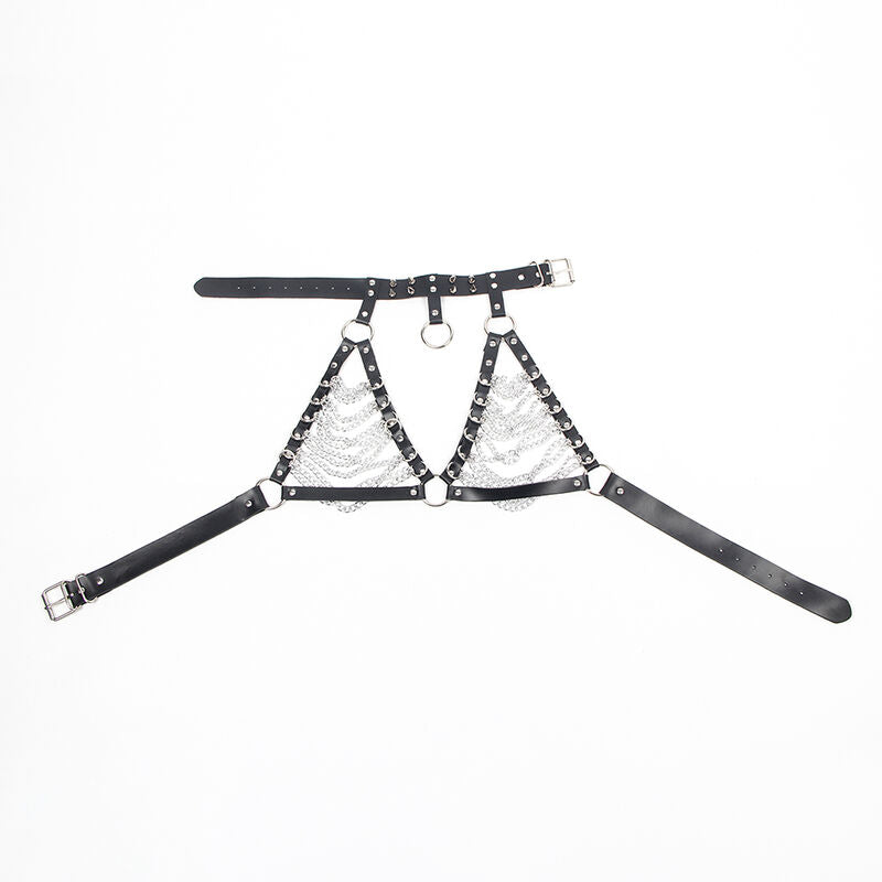 SUBBLIME - HARNESS BRA AND COLLAR WITH CHAIN S ONE SIZE