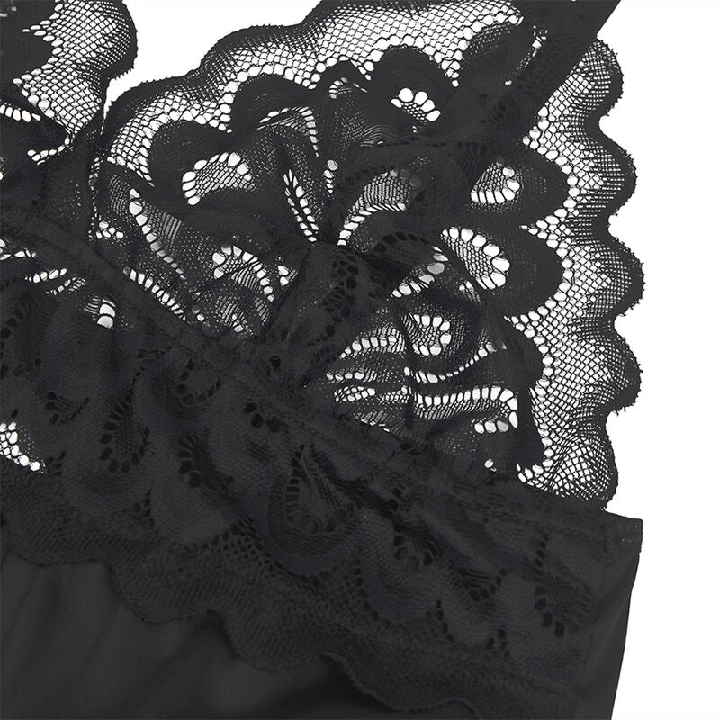 SUBBLIME - BABYDOLL WITH BLACK FLORAL PRINT BUST S/M