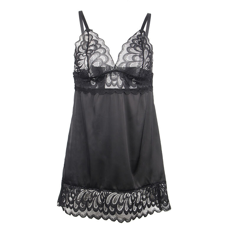 SUBBLIME - BABYDOLL WITH BLACK FLORAL PRINT BUST S/M
