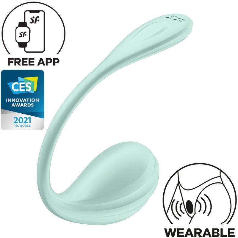 SATISFYER - FREE APP G-SPOT STIMULATOR SMOOTH PETAL AQUA GREEN