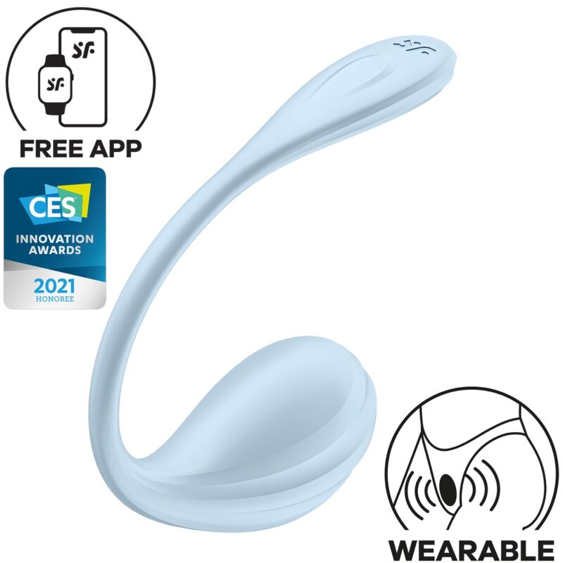SATISFYER - FREE APP SMOOTH PETAL SKY BLUE G-SPOT STIMULATOR