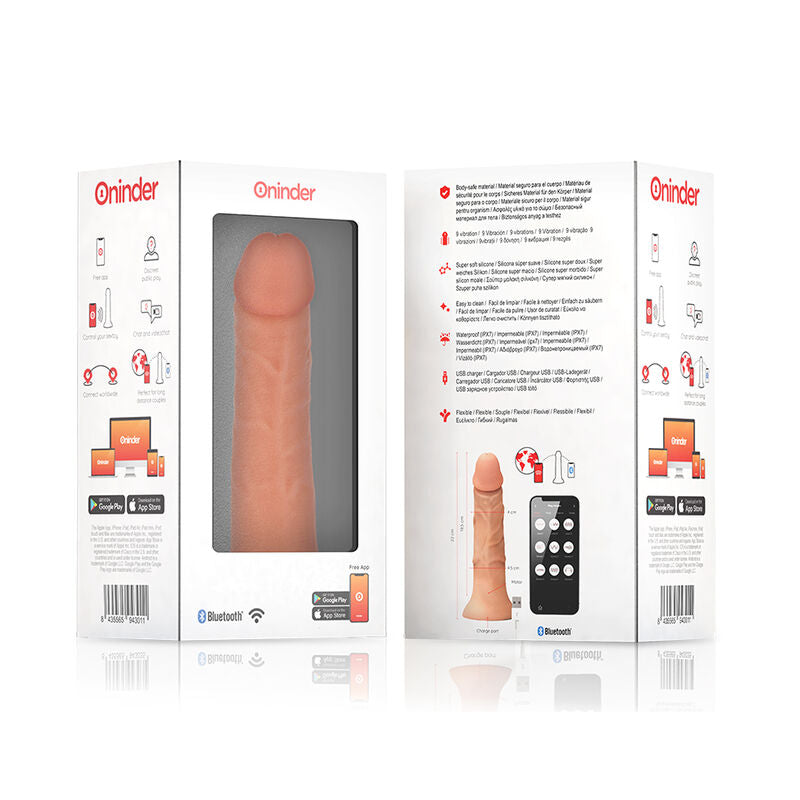 ONINDER - LARGE BOGOTÁ VIBRATOR 9 SPEEDS NATURAL 22 CM -O- 4.5 CM - FREE APP