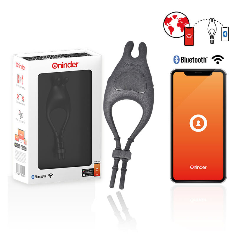 ONINDER - RECHARGEABLE ADJUSTABLE VIBRATING RING PAMPA WITH 10-SPEED CLITORAL STIMULATOR - FREE APP