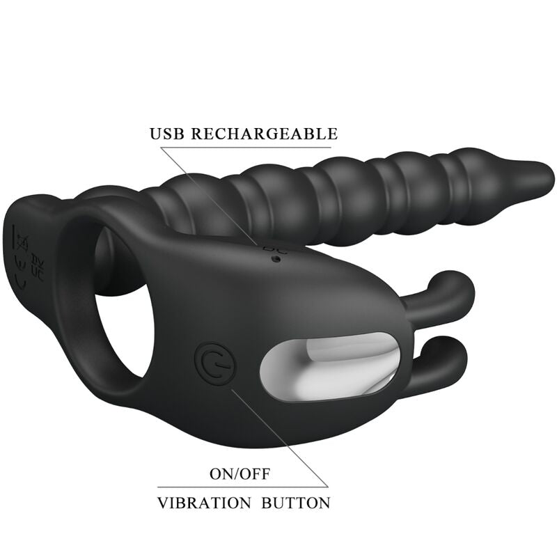 PRETTY LOVE - BLACKNEY PENIS RINGS WITH VIBRATING PLUG