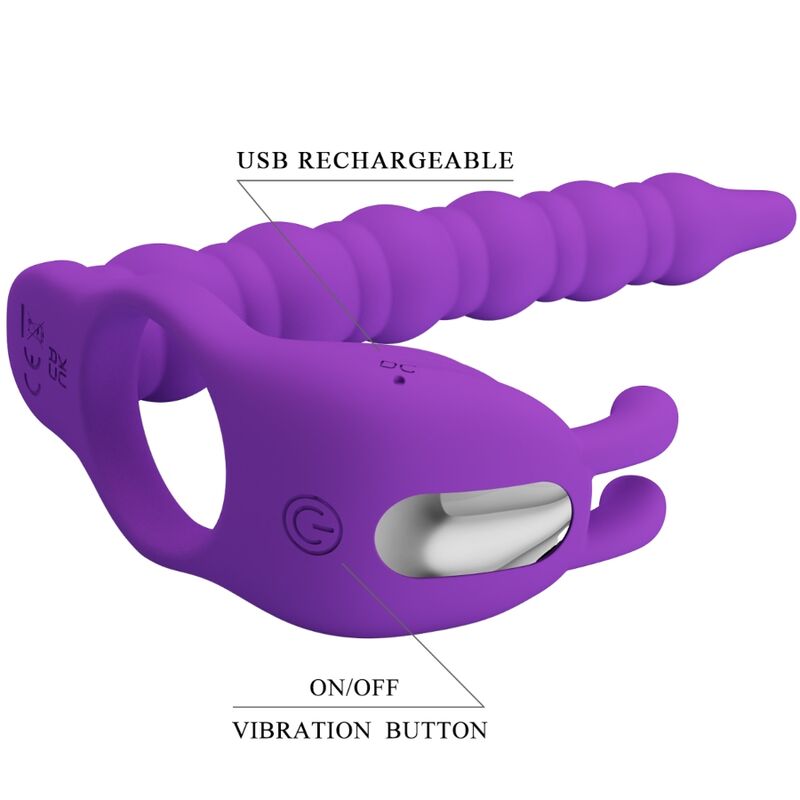 PRETTY LOVE - BLACKNEY PENIS RINGS WITH VIBRATING PLUG