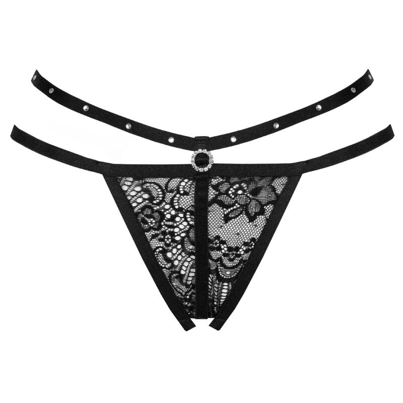 LIVCO CORSETTI FASHION - NOMADE BLACK CROTCHLESS THONG