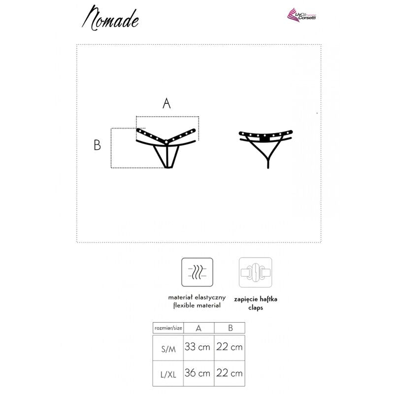 LIVCO CORSETTI FASHION - NOMADE BLACK CROTCHLESS THONG