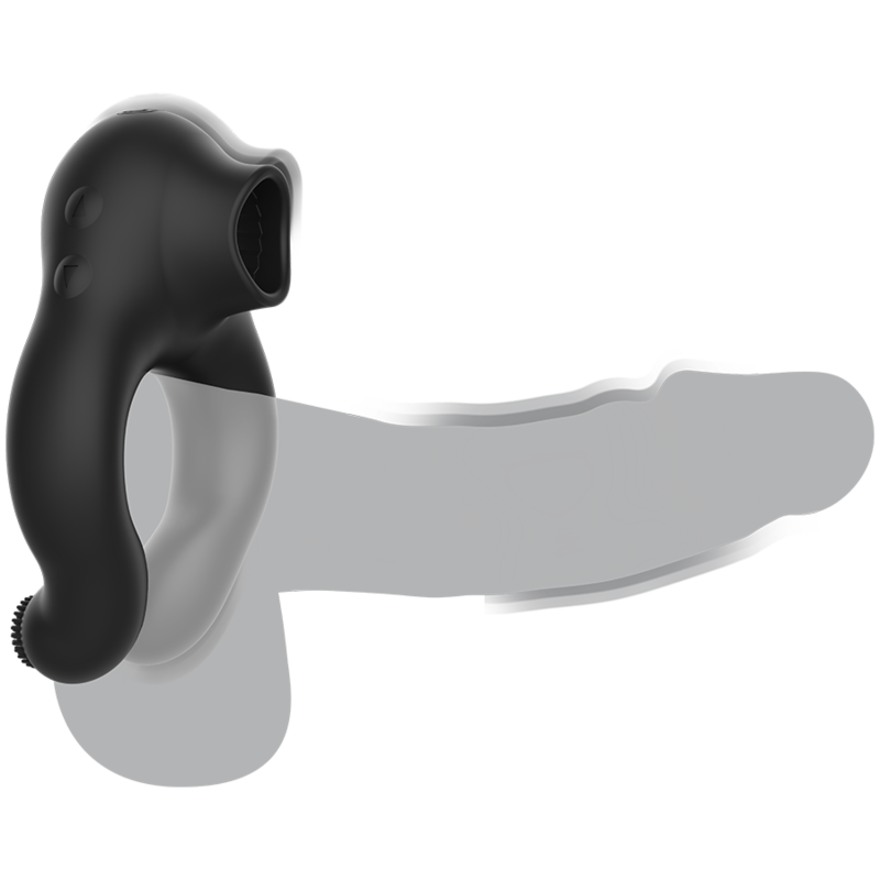 ARMONY - RECHARGEABLE BLACK - GOLD 3-MOTOR SILICONE VIBRATING RING