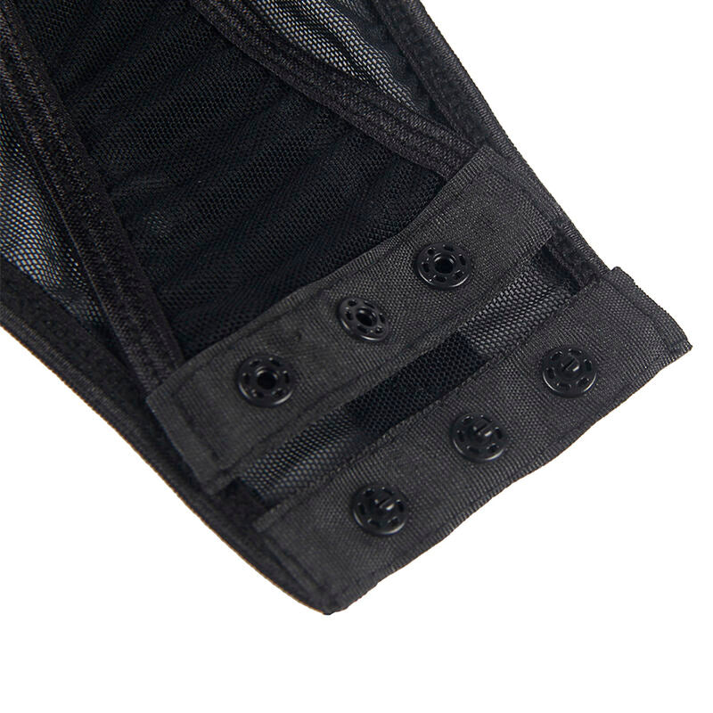 SUBBLIME - TEDDY WITH GARTER DETAIL CHEST BLACK L/XL