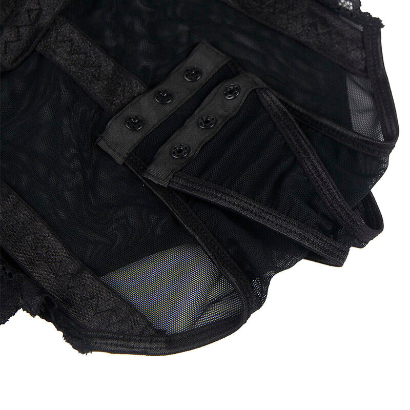 SUBBLIME - TEDDY WITH GARTER DETAIL CHEST BLACK L/XL
