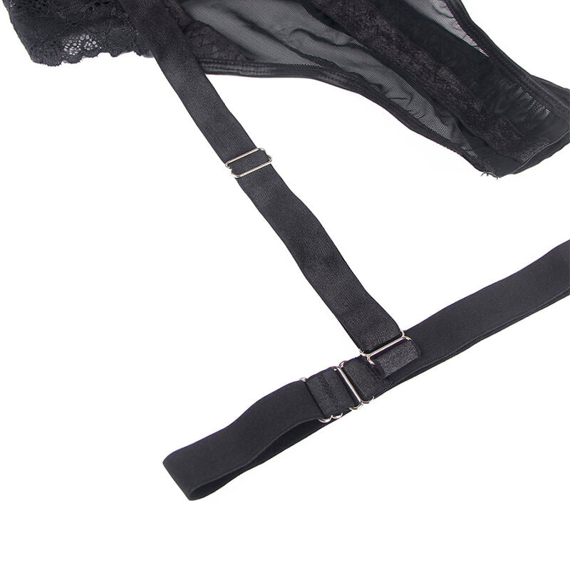 SUBBLIME - TEDDY WITH GARTER DETAIL CHEST BLACK L/XL