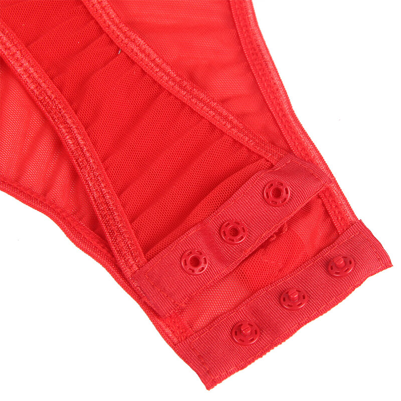 SUBBLIME - RED TEDDY WITH GARTER CHEST DETAIL L/XL