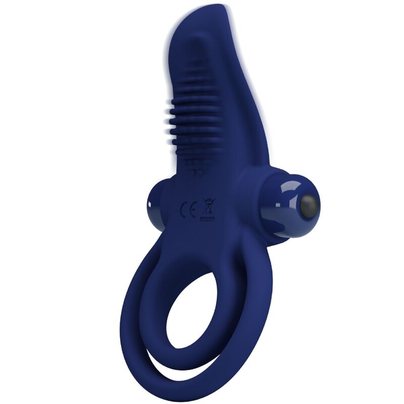 PRETTY LOVE - BRONSON DOUBLE VIBRATING COCK RING BLUE